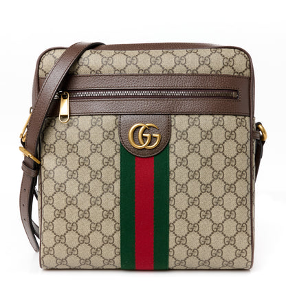 Gucci GG Supreme Monogram Web Ophidia Messenger Bag Brown 1 of 12