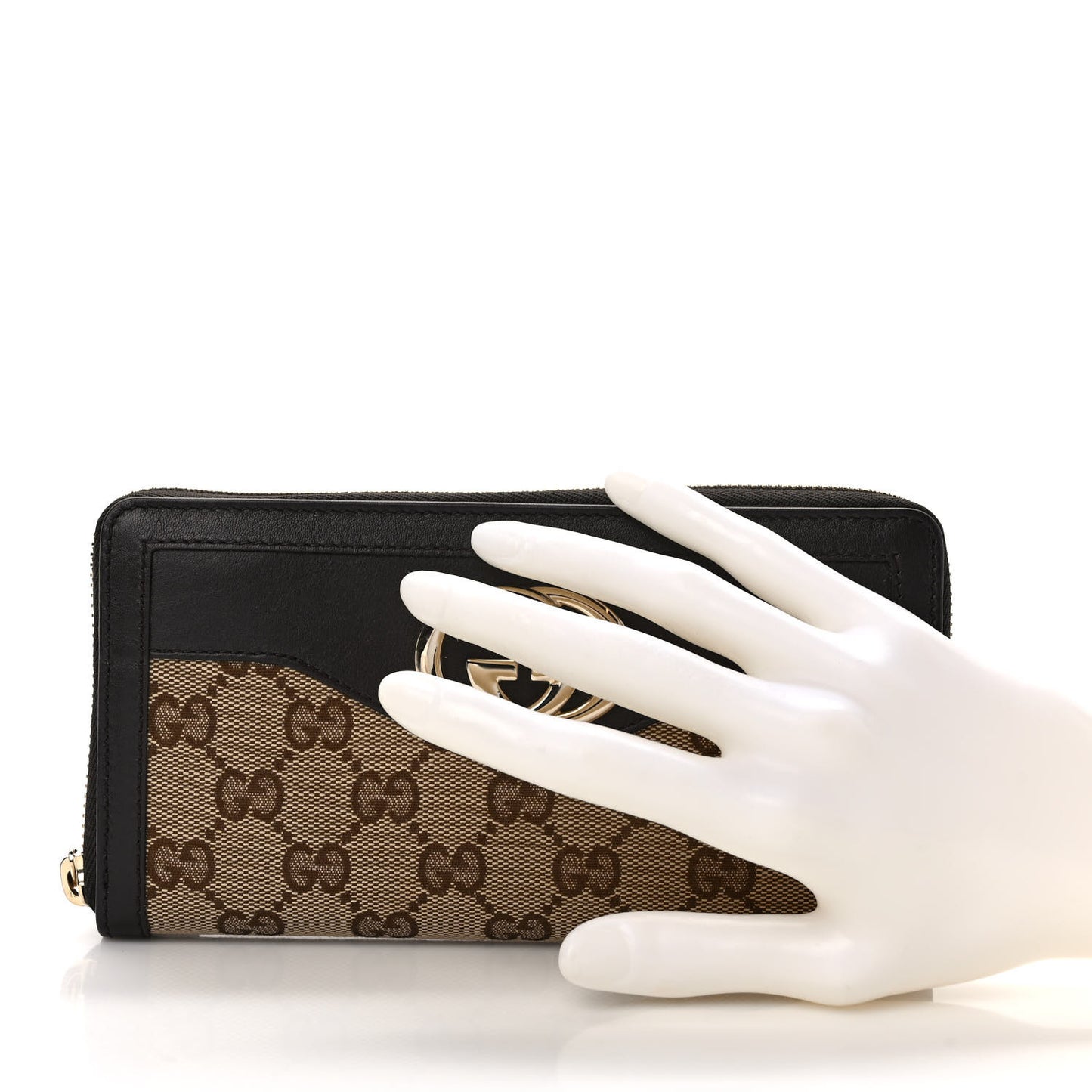 Monogram Margaux Calfskin Sukey Zip Around Wallet Beige Ebony Cocoa