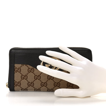 Gucci Monogram Margaux Calfskin Sukey Zip Around Wallet Beige Ebony Cocoa 2 of 7