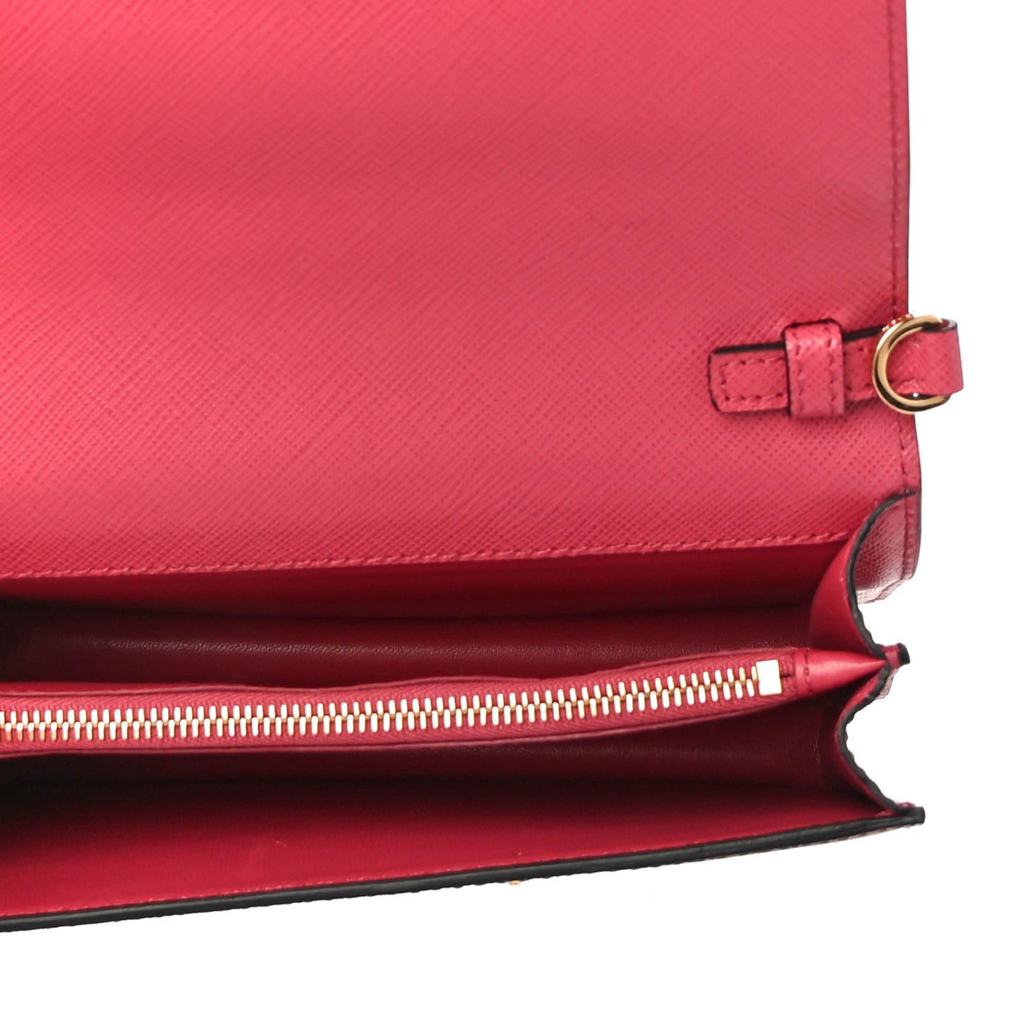 Saffiano Bandoliera Flip Lock Chain Crossbody Bag Peonia