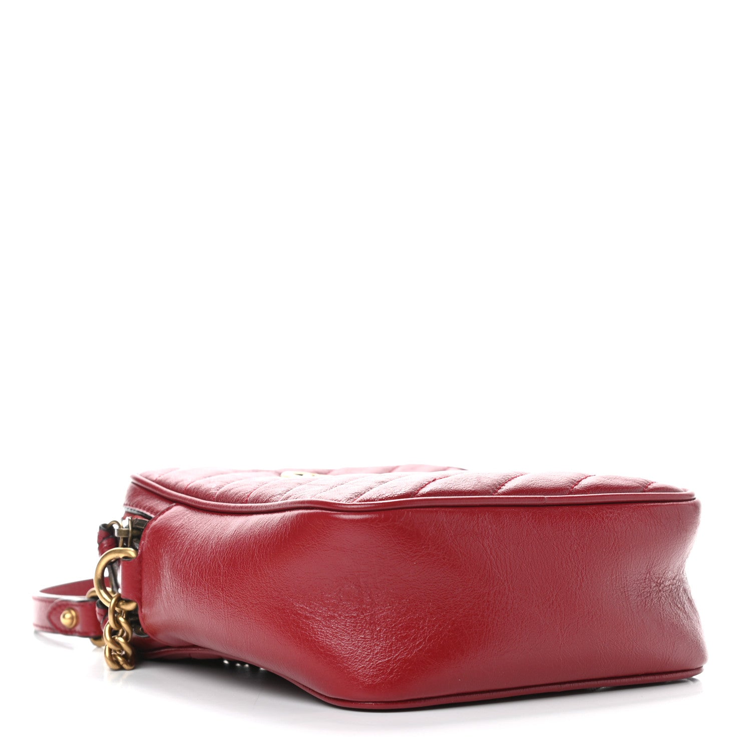 Gucci Azalea Calfskin Matelasse Diagonal Tall GG Marmont Crossbody Bag Romantic Cerise 4 of 10