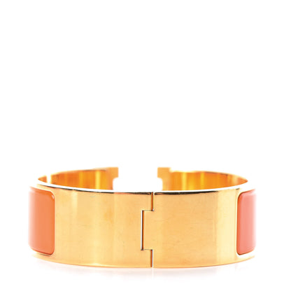 Hermes Enamel Wide Clic Clac H Bracelet GM Orange 3 of 6