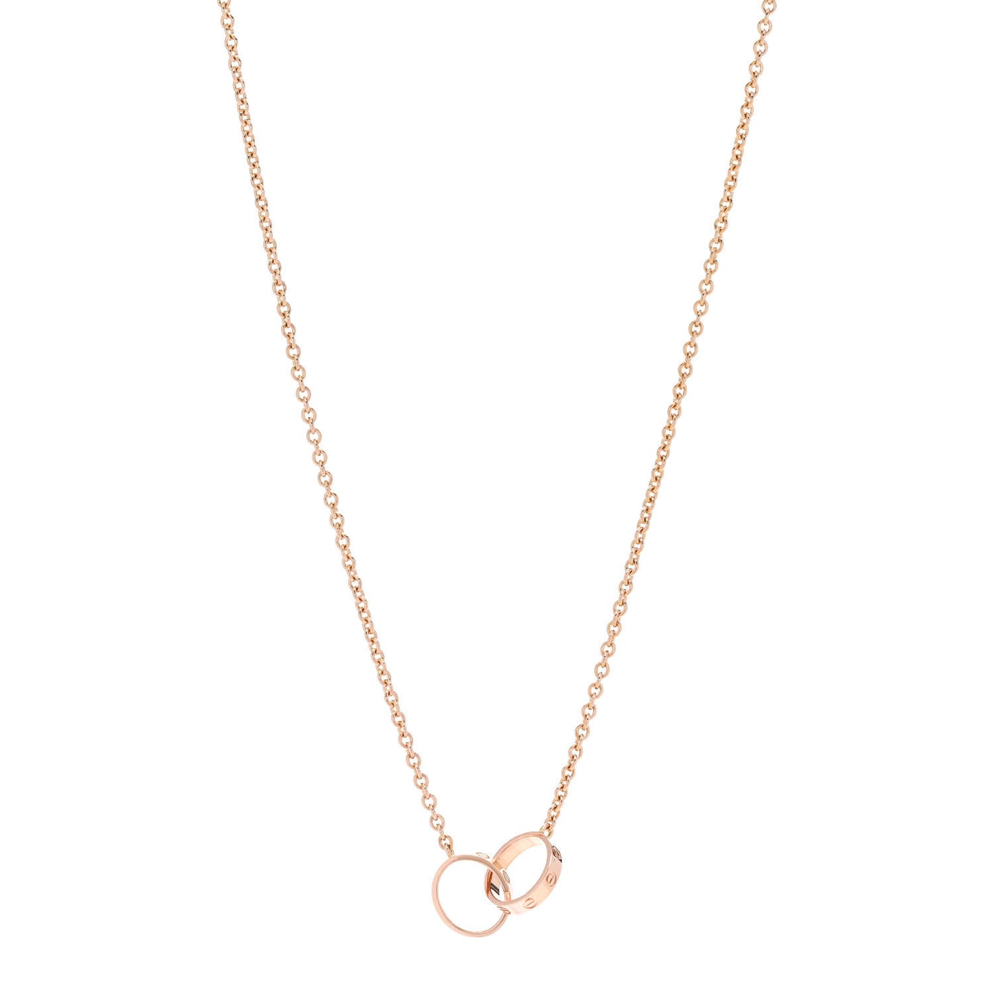 18K Pink Gold Interlocking LOVE Necklace
