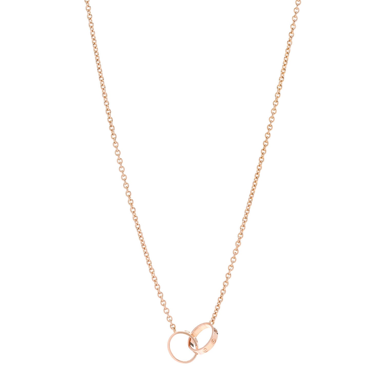 Cartier 18K Pink Gold Interlocking LOVE Necklace 1 of 5