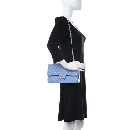 Chanel Lambskin Quilted Medium Double Flap Light Blue 2 of 11