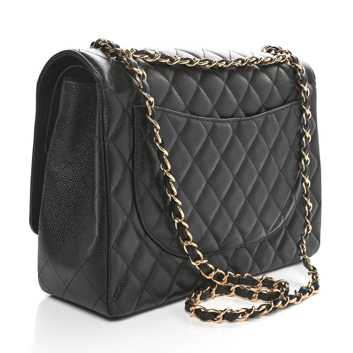 Caviar Quilted Maxi Double Flap Black