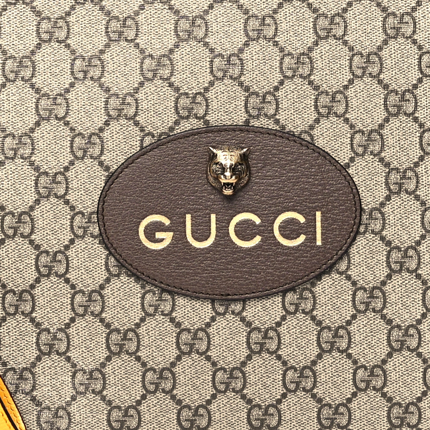 Gucci GG Supreme Monogram Neo Vintage Zip Wristlet Pouch Beige New Acero Crop 7 of 9