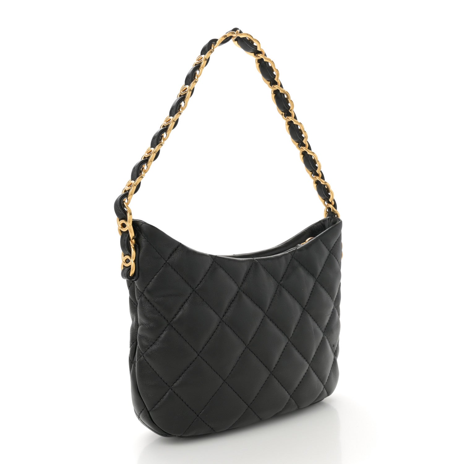 Chanel Lambskin Quilted CC Links Hobo Black 3 of 10