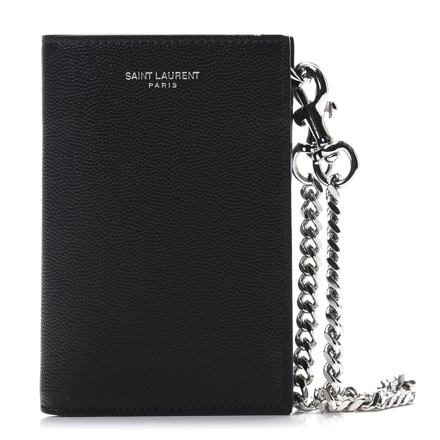 Saint Laurent Grain De Poudre North South Chain Wallet Black 1 of 6