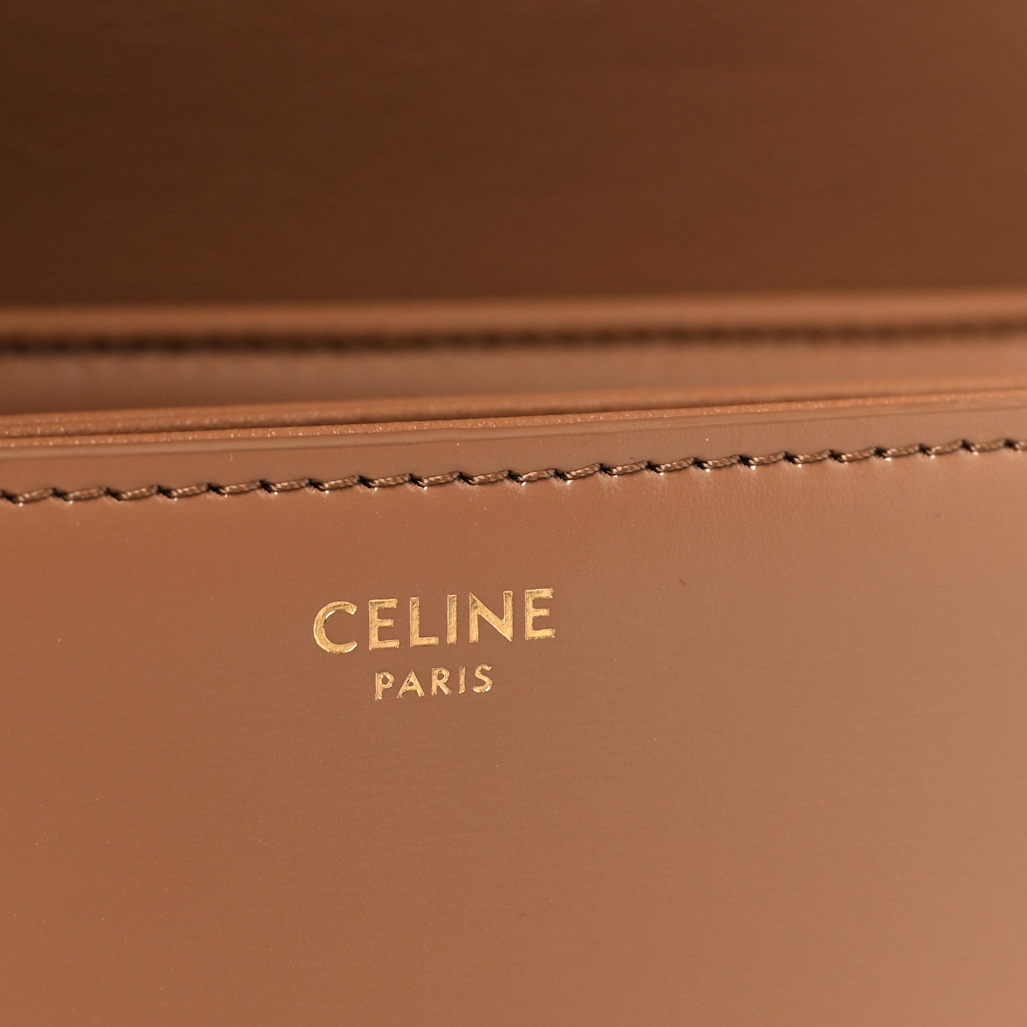 Celine Shiny Calfskin Teen Triomphe Bronze 7 of 10