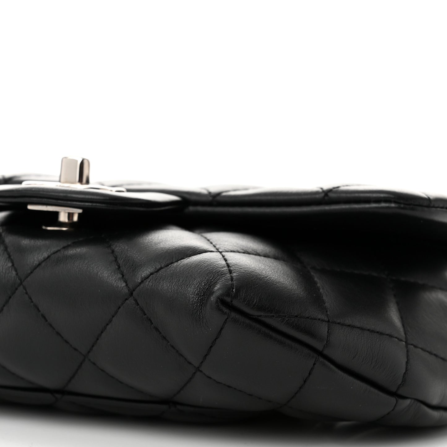 Calfskin Quilted CC Uniform Flap Belt Bag Black