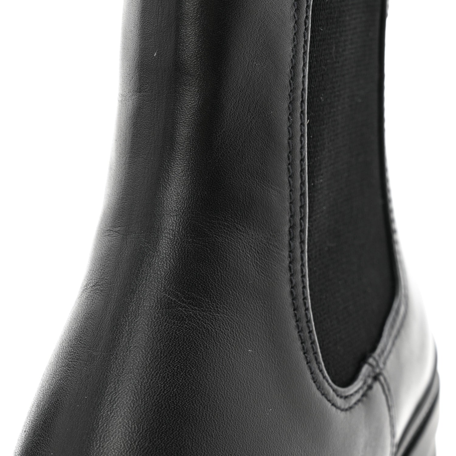 Prada Vitello Montana Lug Sole Chelsea 55mm Boots 36.5 Black 9 of 10