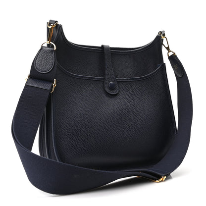 Hermes Taurillon Clemence Evelyne III PM Bleu Nuit 2 of 10