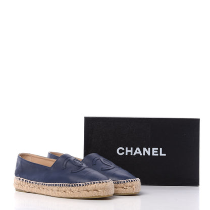 Chanel Lambskin CC Espadrilles 39 Dark Navy 11 of 11