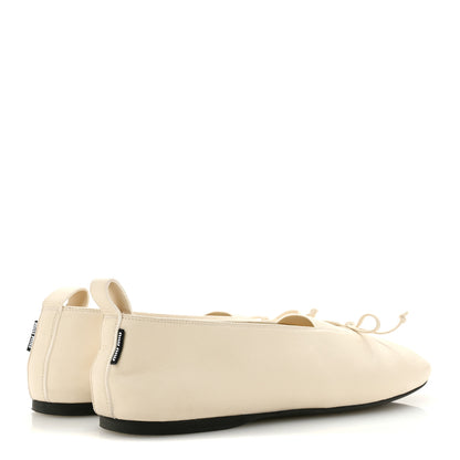 Miu Miu Nappa Womens Elan Bow Ballerina Flats 36 Avorio 5 of 9