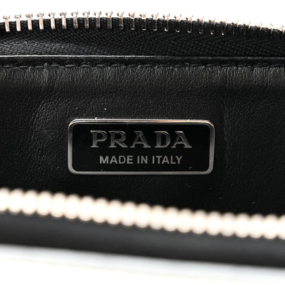 Prada Spazzolato Mini Triangle Chain Crossbody Pouch Argento 6 of 8