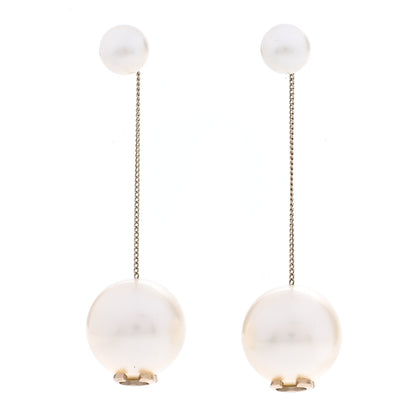 Chanel Pearl CC Chain Drop Earrings Gold 1 of 5