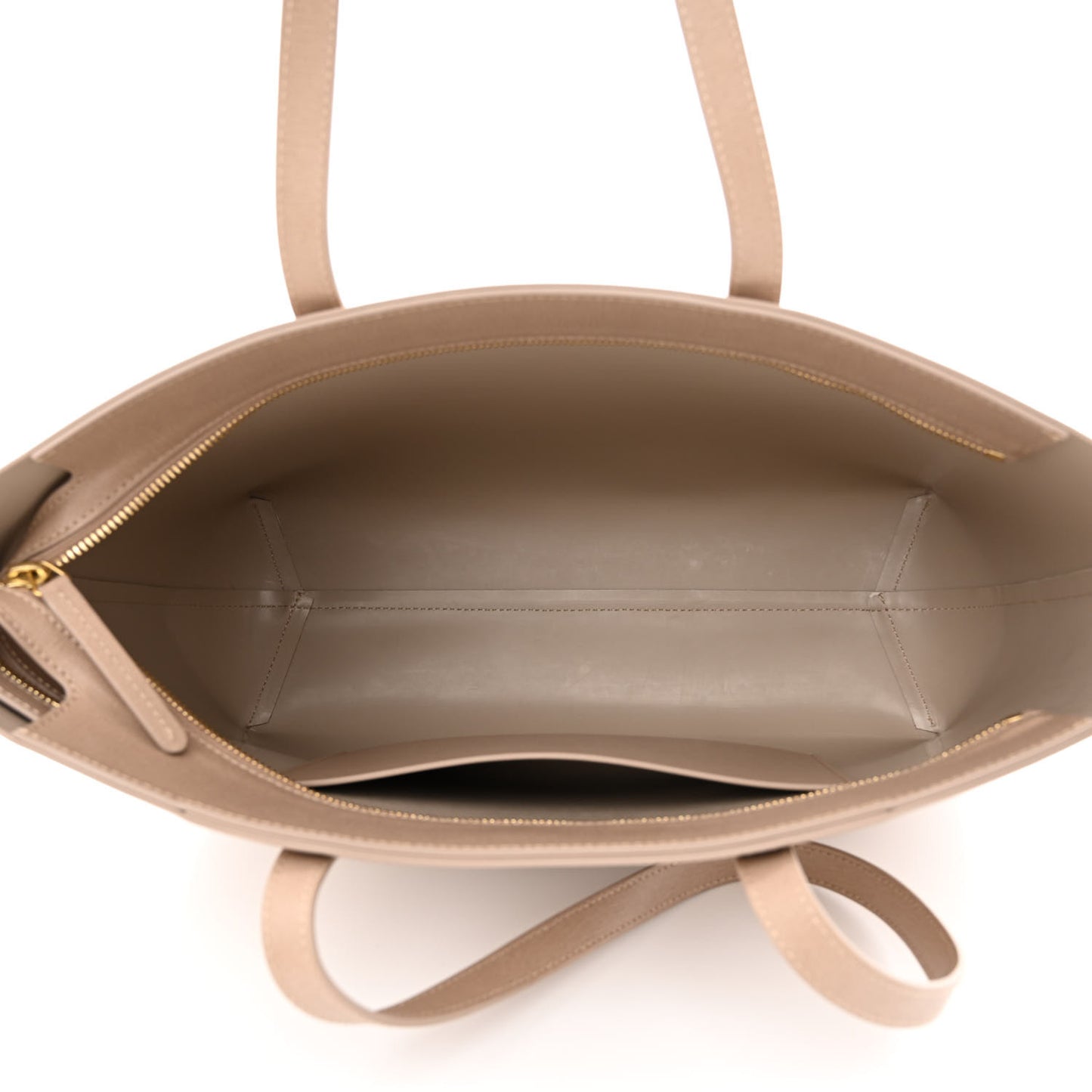 Saffiano Small Zip Tote Beige