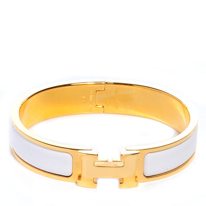 Hermes Enamel Narrow Clic Clac H Bracelet PM White 1 of 5