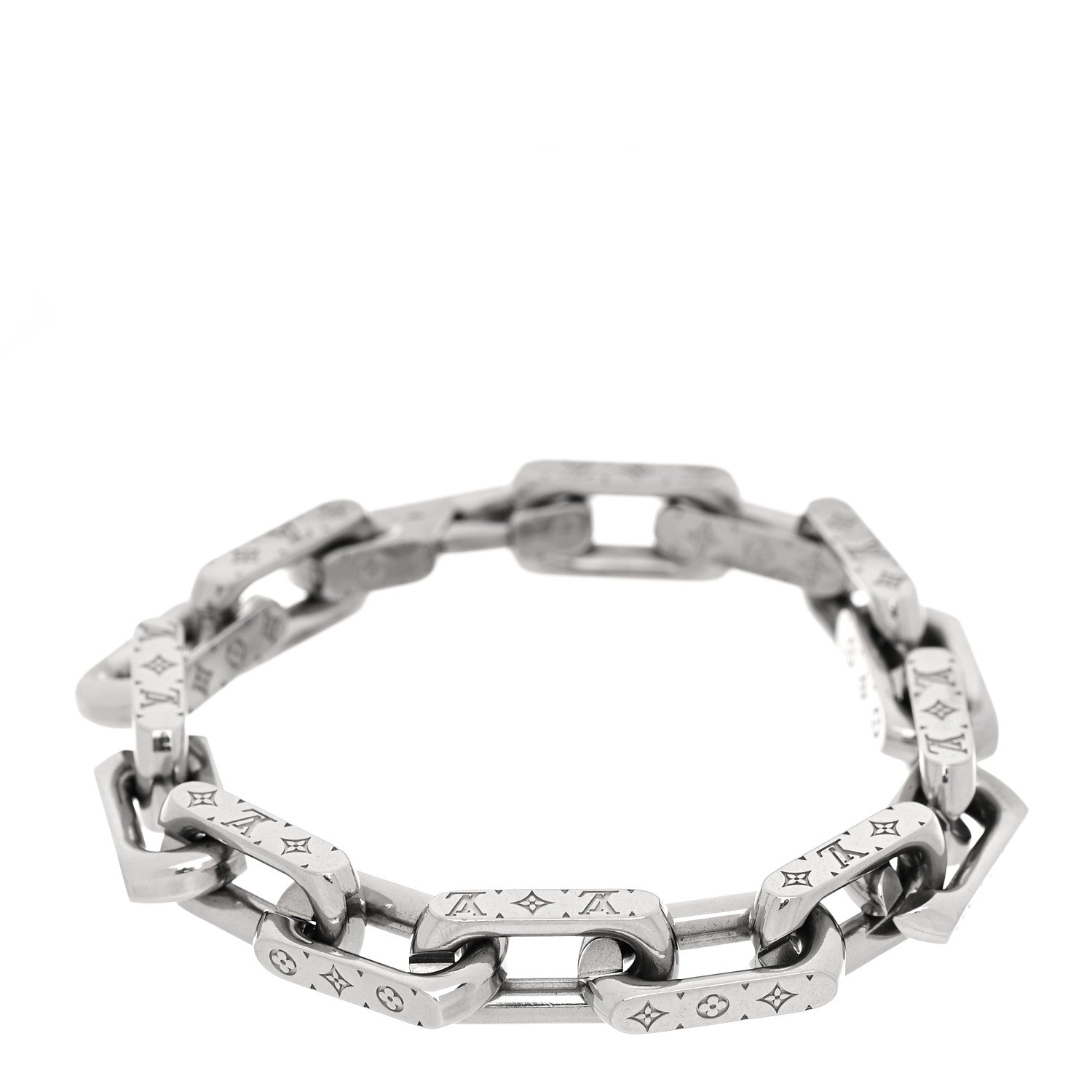 Louis Vuitton Monogram Chain Bracelet L Silver 1 of 5