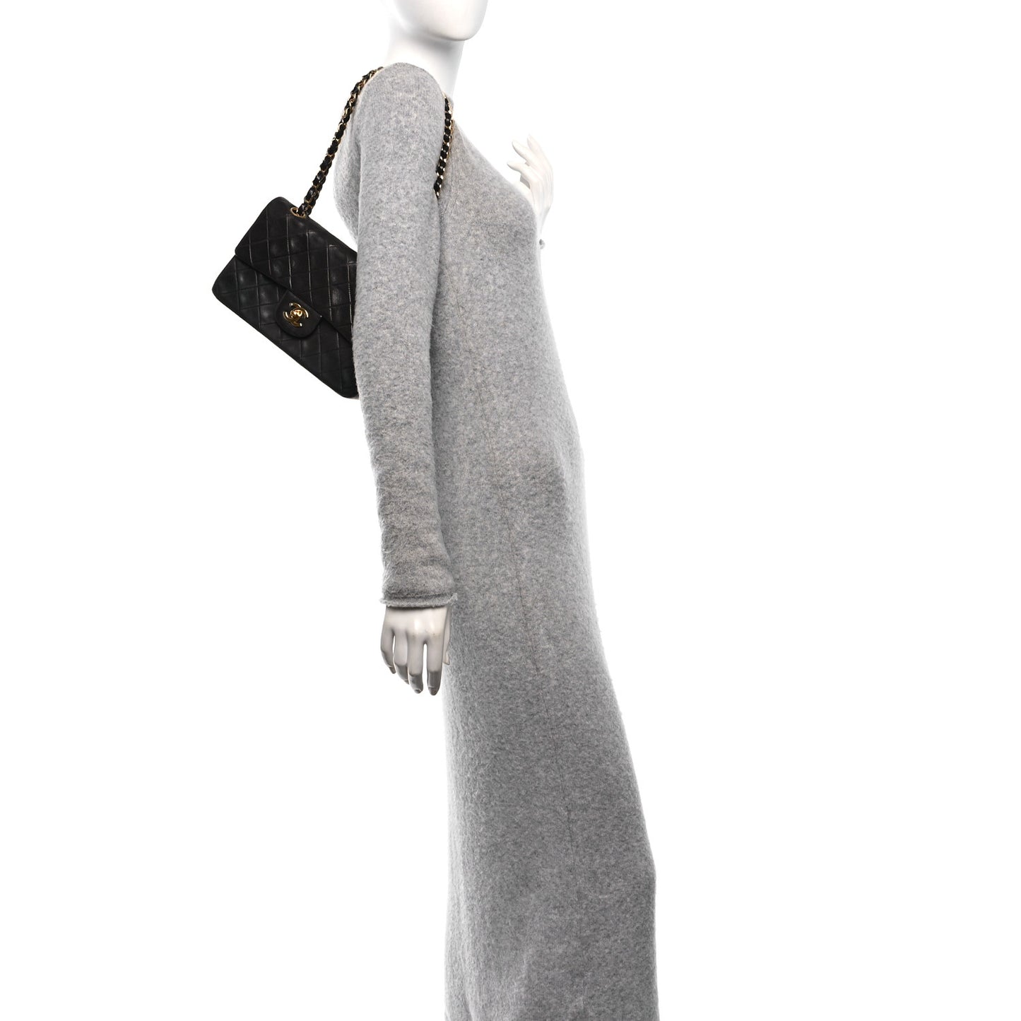 Lambskin Quilted Small Double Flap Black