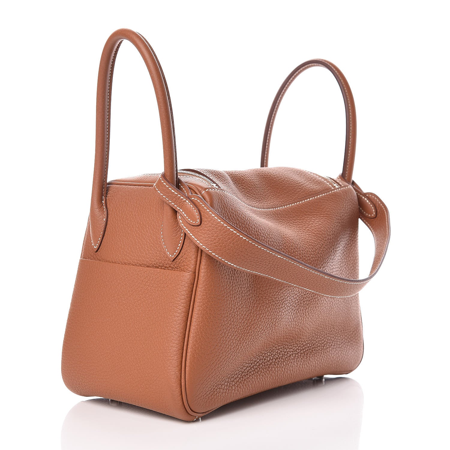 Hermes Taurillon Clemence Lindy 26 Gold 3 of 12