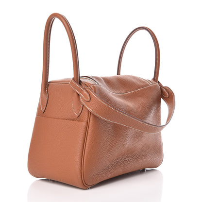 Hermes Taurillon Clemence Lindy 26 Gold 3 of 12