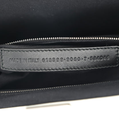 Balenciaga Shiny Supple Calfskin Logo Crocodile Embossed XL Cloud Clutch White 7 of 14