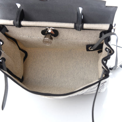 Hermes Vache Hunter Toile H Pegase Pop Herbag Zip Retourne 31 PM Bleu Indigo Ecru Black 5 of 8