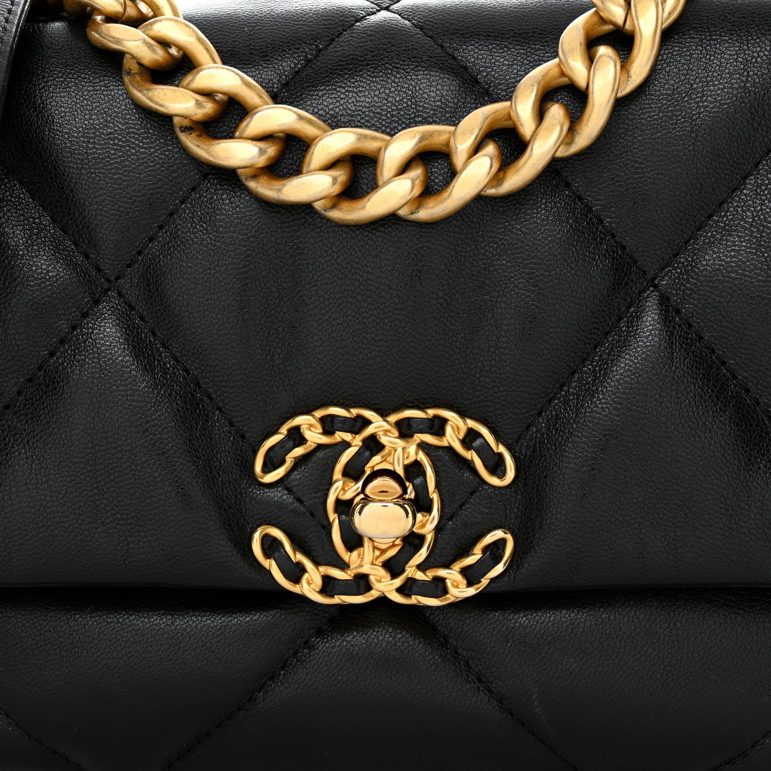 Chanel Goatskin Quilted Medium Chanel 19 Flap Black 8 of 12