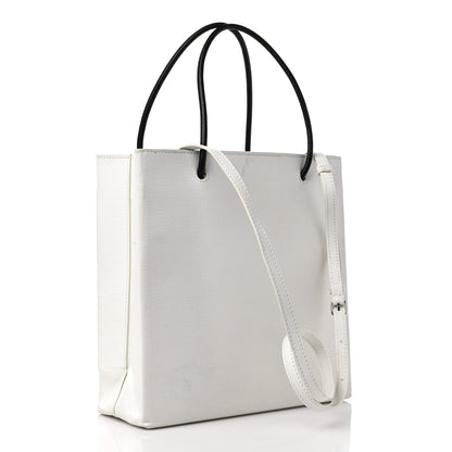 Balenciaga Calfskin Small Logo North South Shopping Tote White 3 of 12
