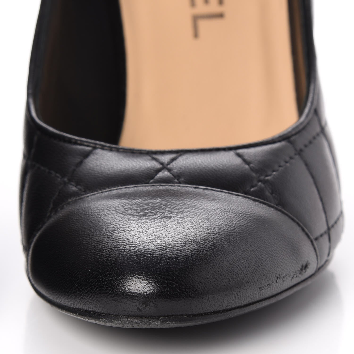 Chanel Lambskin Quilted Cap Toe Pumps 37.5 Black 12 of 16
