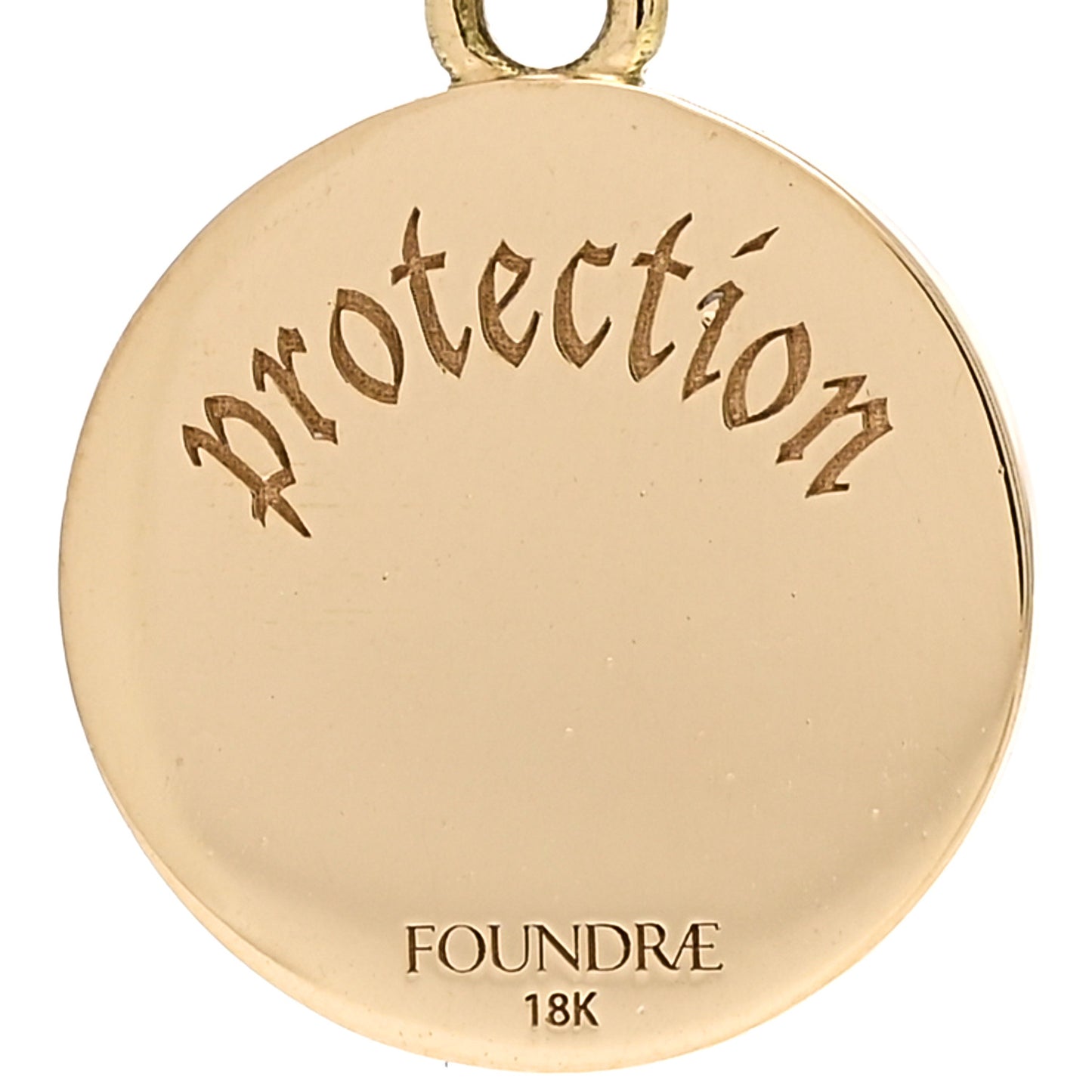 18K Yellow Gold Diamond Champleve Enamel Protection Medallion Pendant Green