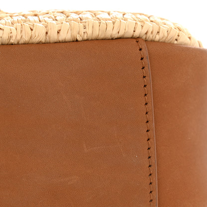 Saint Laurent Raffia Calfskin Le 5 A 7 Baby Hobo  Natural Brick 12 of 12