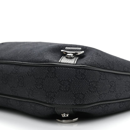 Gucci Denim Monogram Abbey D Ring Hobo Black 10 of 10