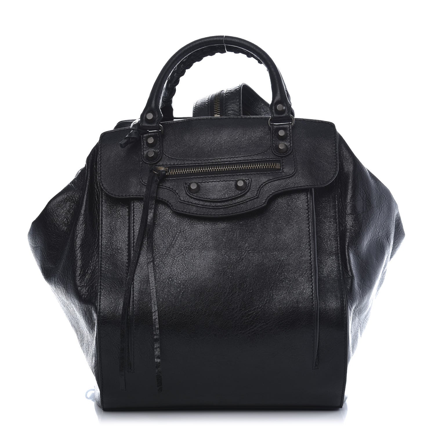 Balenciaga Agneau Classic Hardware Zip Traveler Backpack Black 2 of 11