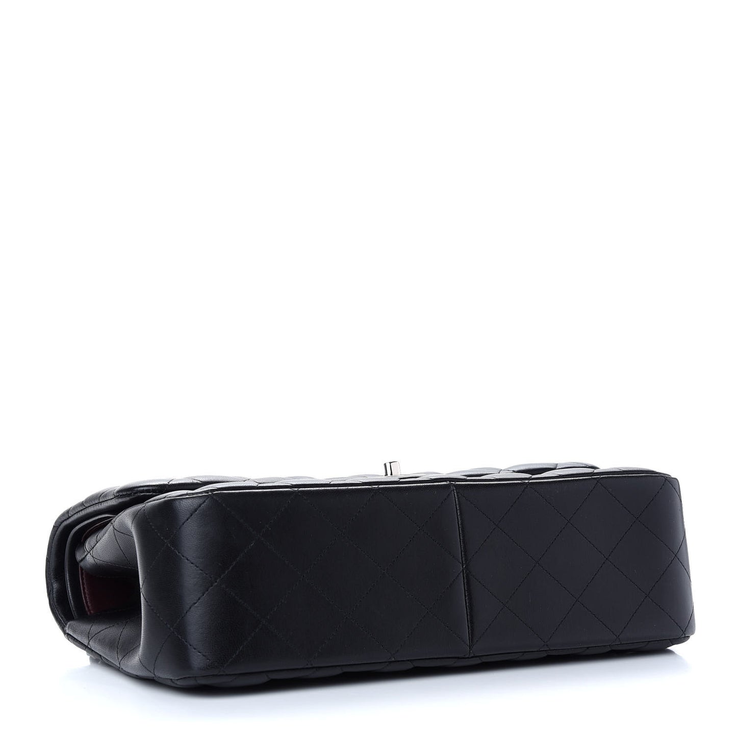 Lambskin Quilted Jumbo Double Flap Black