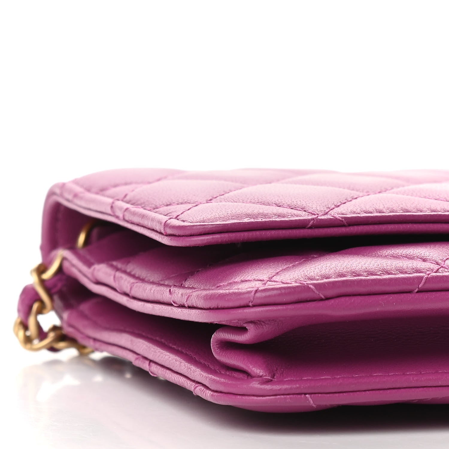 Chanel Lambskin Quilted Pearl Crush Wallet on Chain WOC Pink 9 of 11