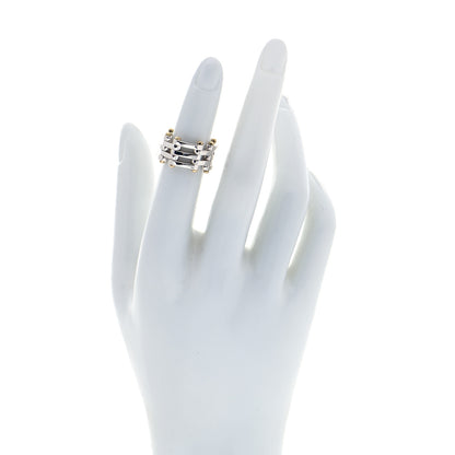 Tiffany Sterling Silver 18K Yellow Gold Gatelink Ring 47 4 2 of 5