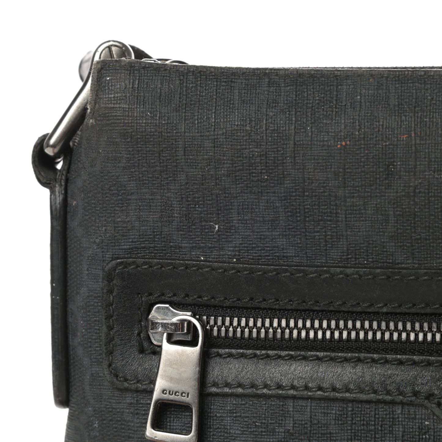GG Supreme Monogram Crossbody Messenger Bag Black Grey