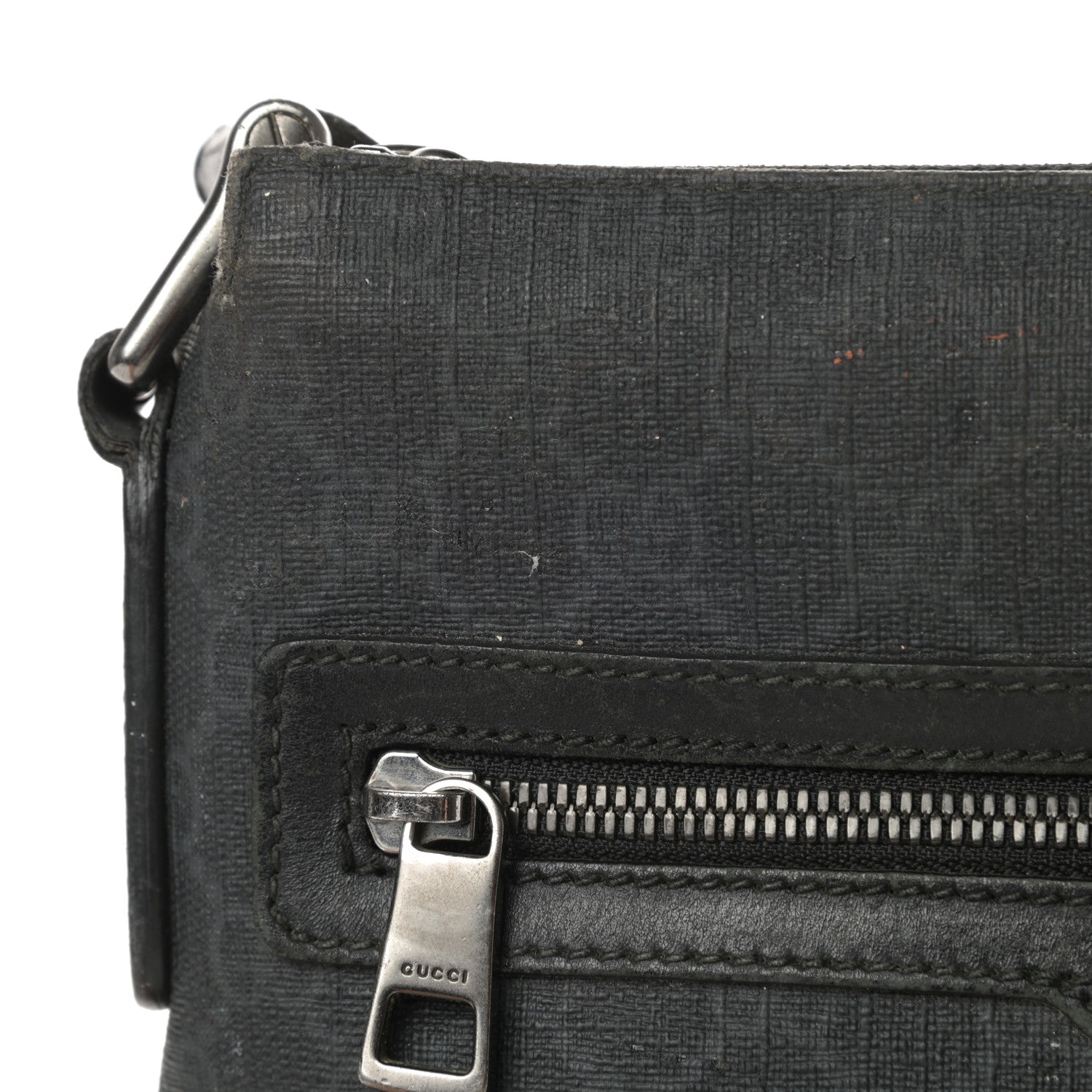 Gucci GG Supreme Monogram Crossbody Messenger Bag Black Grey 19 of 20