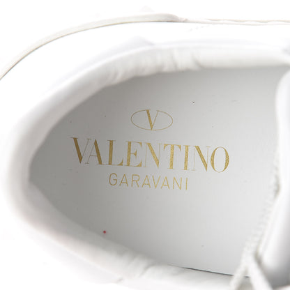 Valentino Garavani Calfskin Embroidered Heart Rockstud Untitled Open Sneakers 37 White 7 of 8