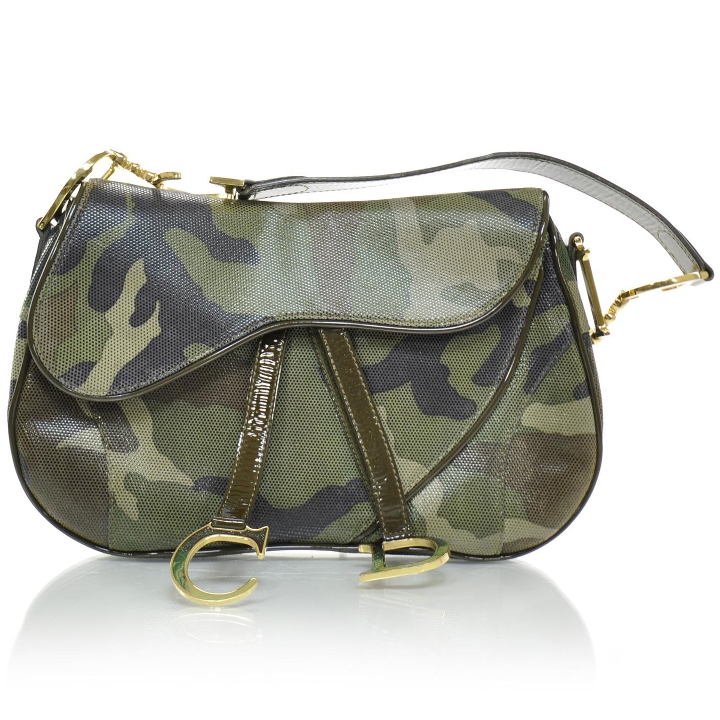 Pixelated Calfskin Camouflage Saddle Bag