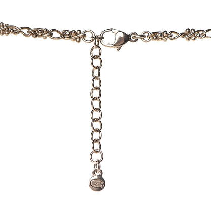 Chanel Resin Crystal Studded CC Station Necklace White Gold 6 of 8