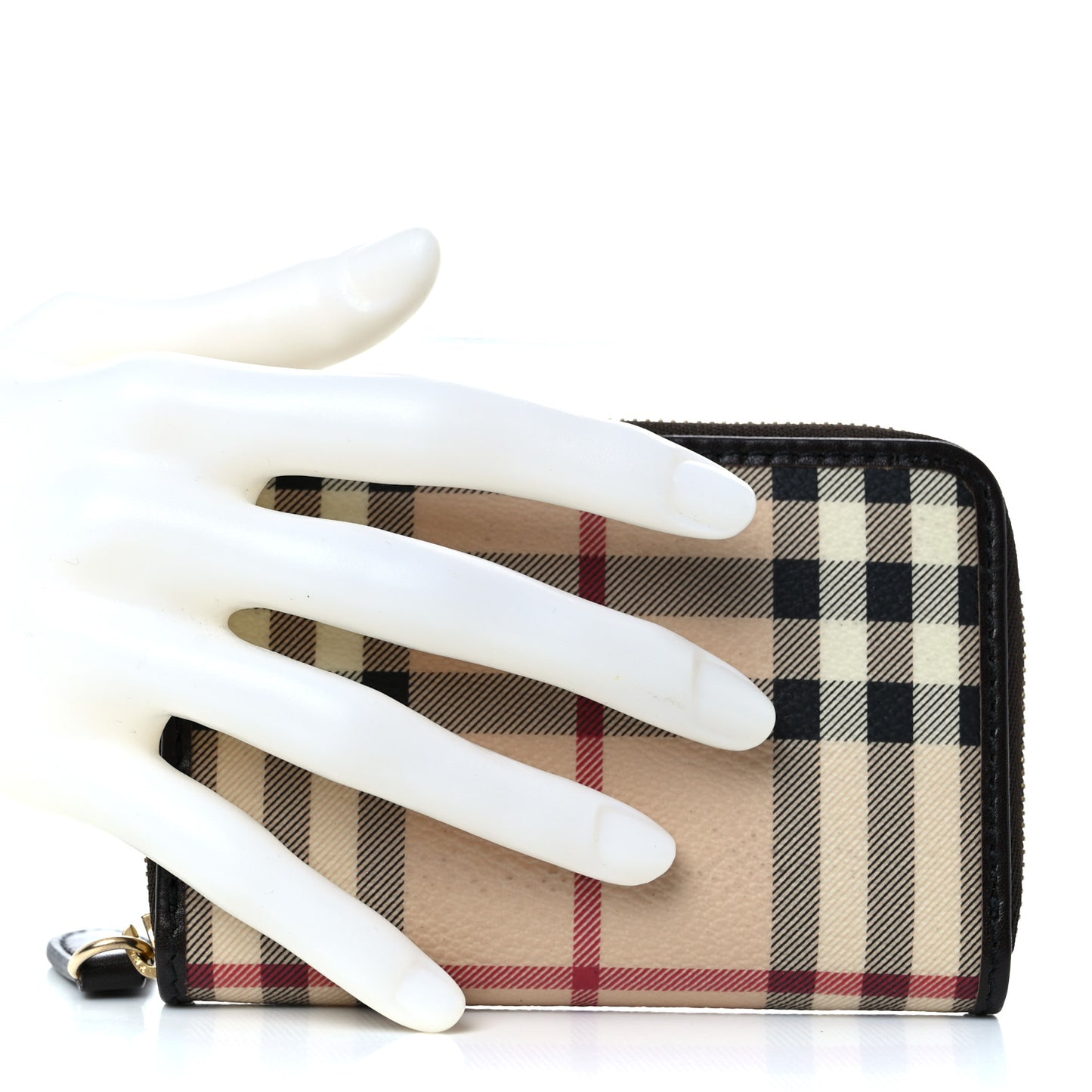 Nova Check Zippy Compact Wallet Black