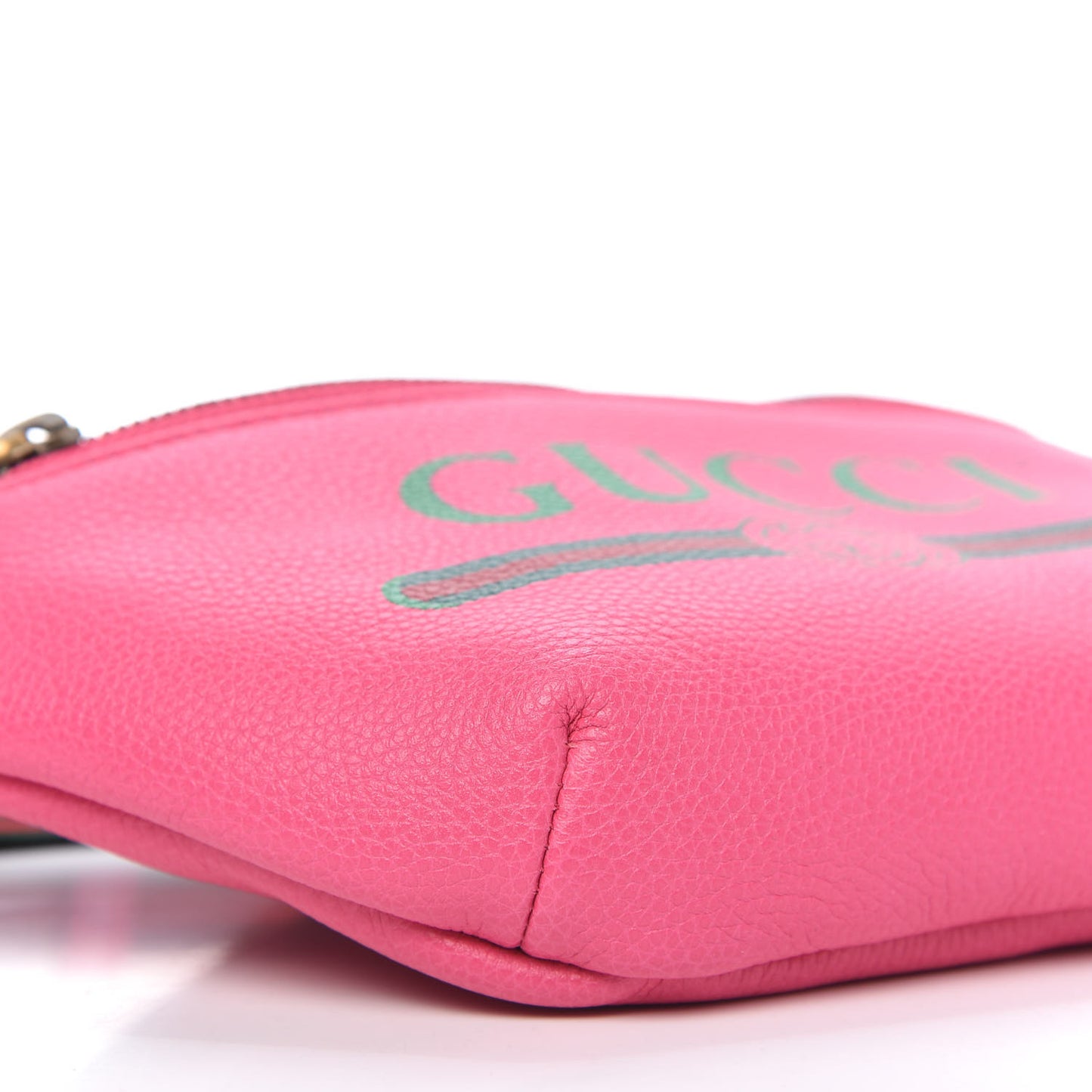 Grained Calfskin Small Logo Belt Bag Box Pink Green