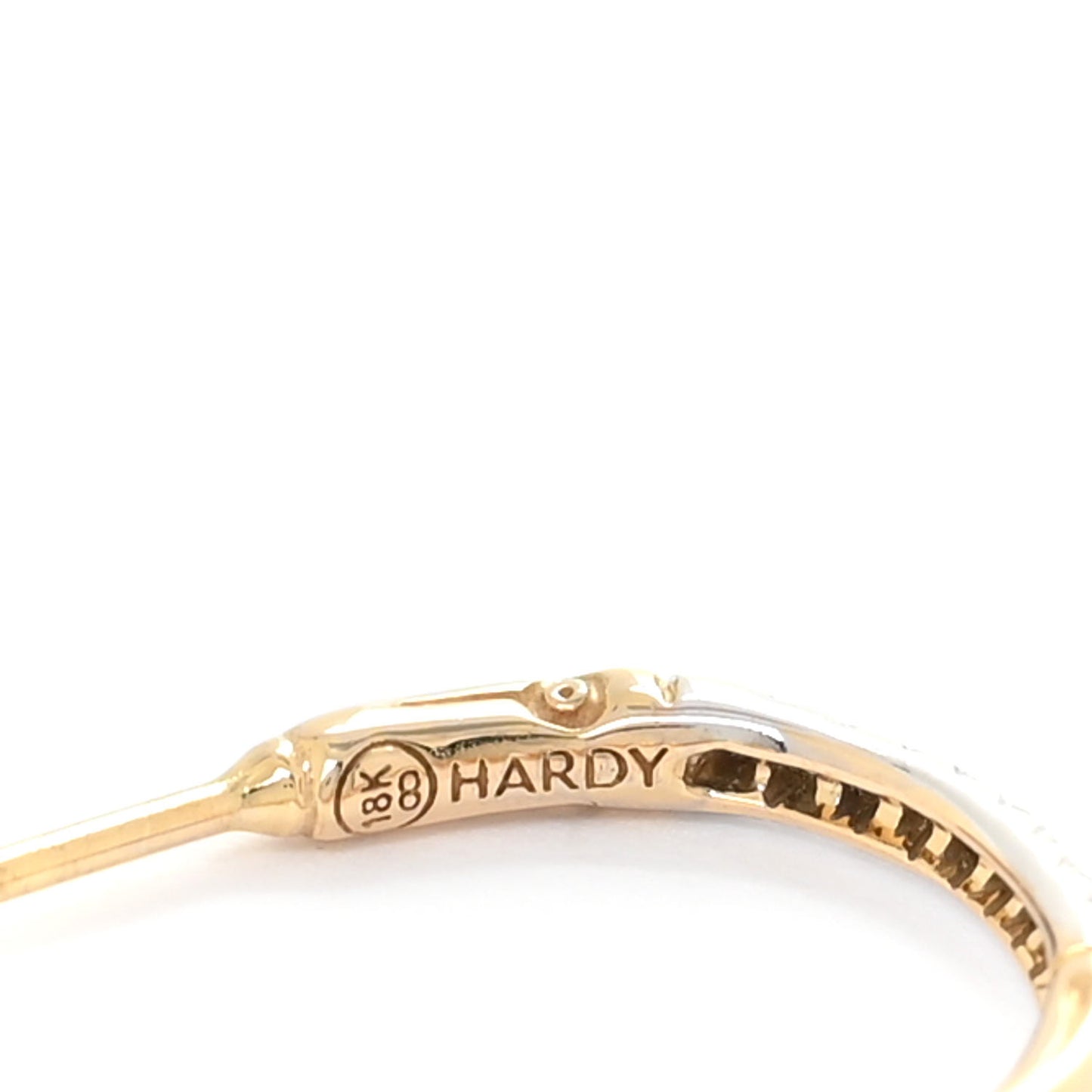 18K Yellow Gold Diamond XS Bamboo Hoop Earrings