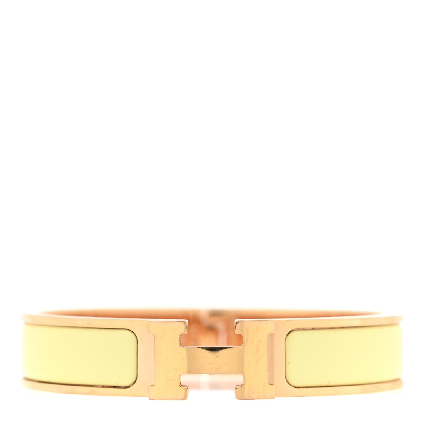 Enamel Narrow Clic Clac H Bracelet PM Jaune Bourgeon