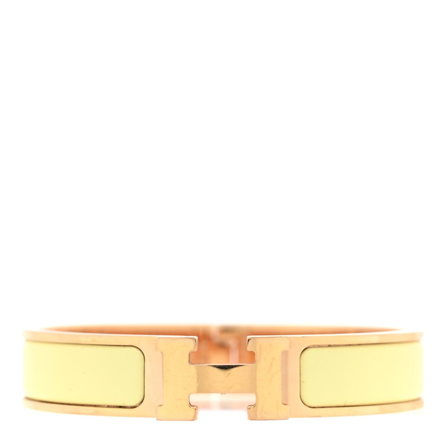 Hermes Enamel Narrow Clic Clac H Bracelet PM Jaune Bourgeon 1 of 4