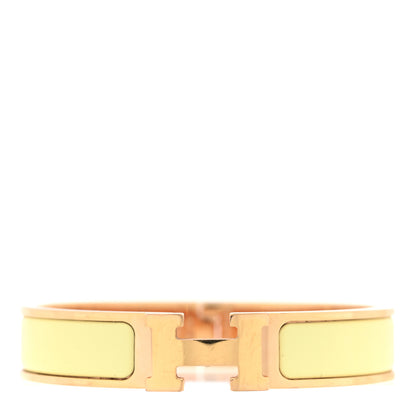 Hermes Enamel Narrow Clic Clac H Bracelet PM Jaune Bourgeon 1 of 4
